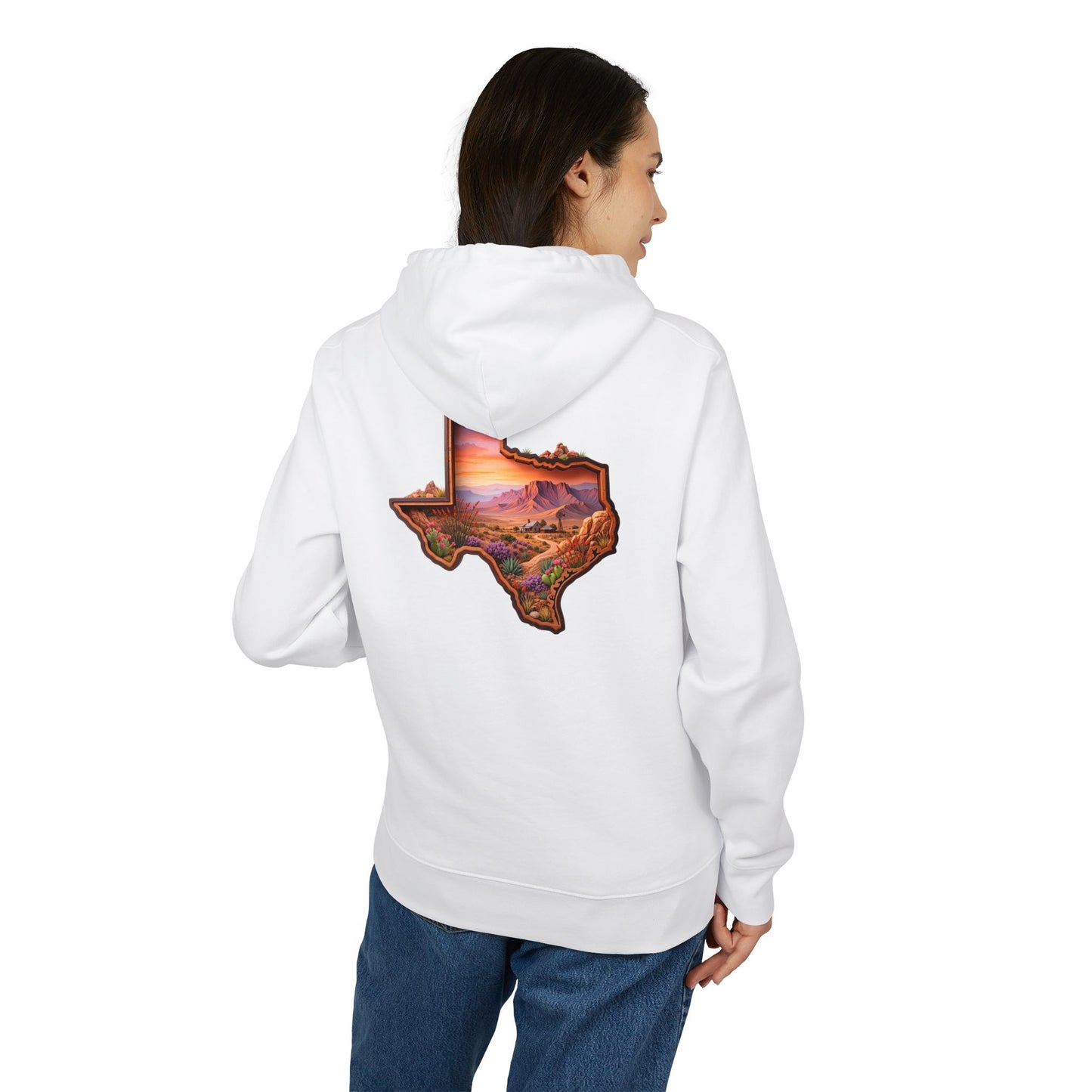 Texas Sunset Hoodie — Scenic State Outline Pullover