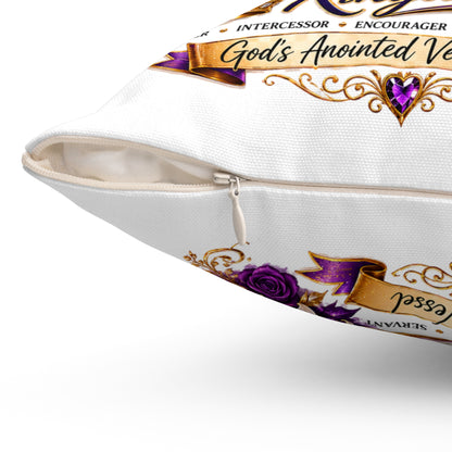 First Lady Faith Pillow — Inspirational Christian Decorative Throw Pillow (Purple Crown, 'Purpose and Passion')