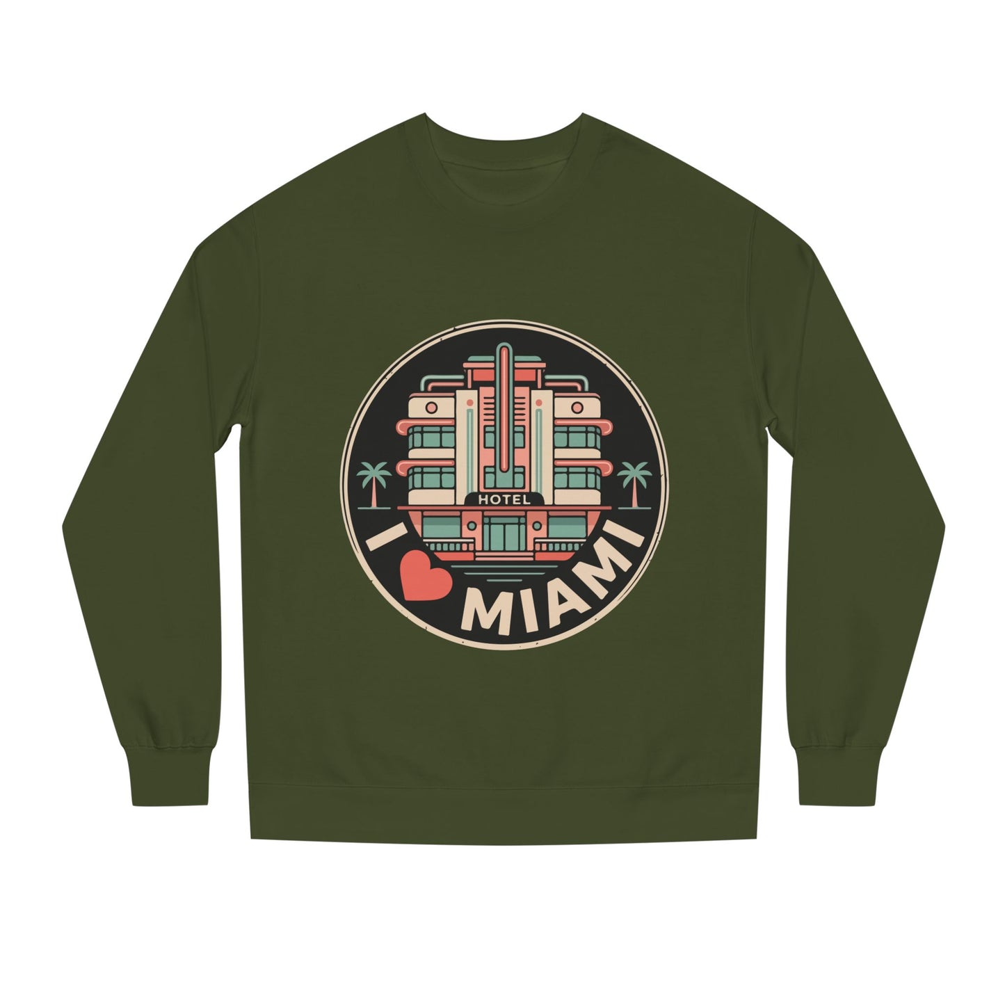 Miami Art Deco Sweatshirt — I Love Miami Vintage Hotel Crewneck