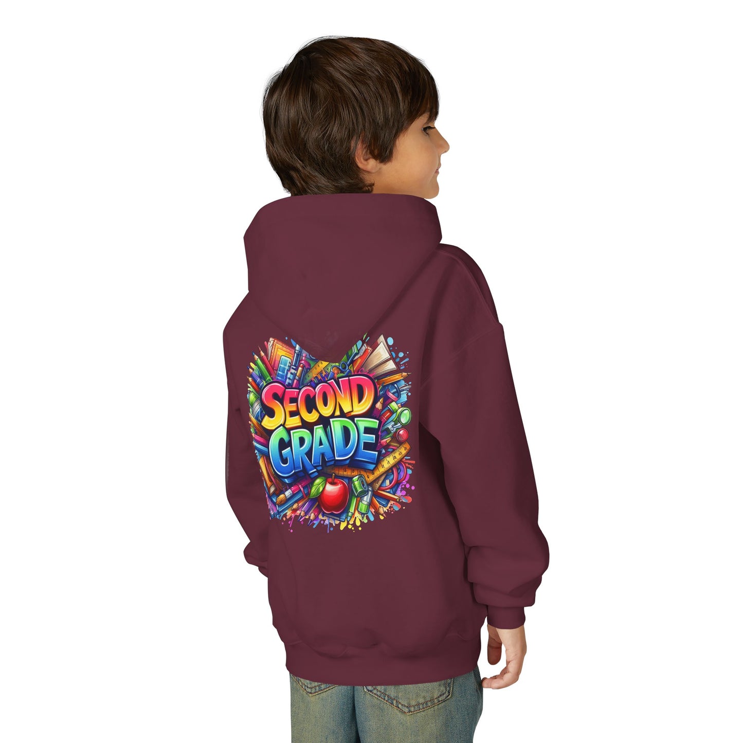 Second Grade Kids Hoodie — Colorful School Day Pullover