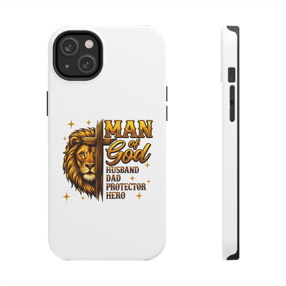 Man of God Lion Phone Case — ‘Man of God’ Christian Protector Dad Gift