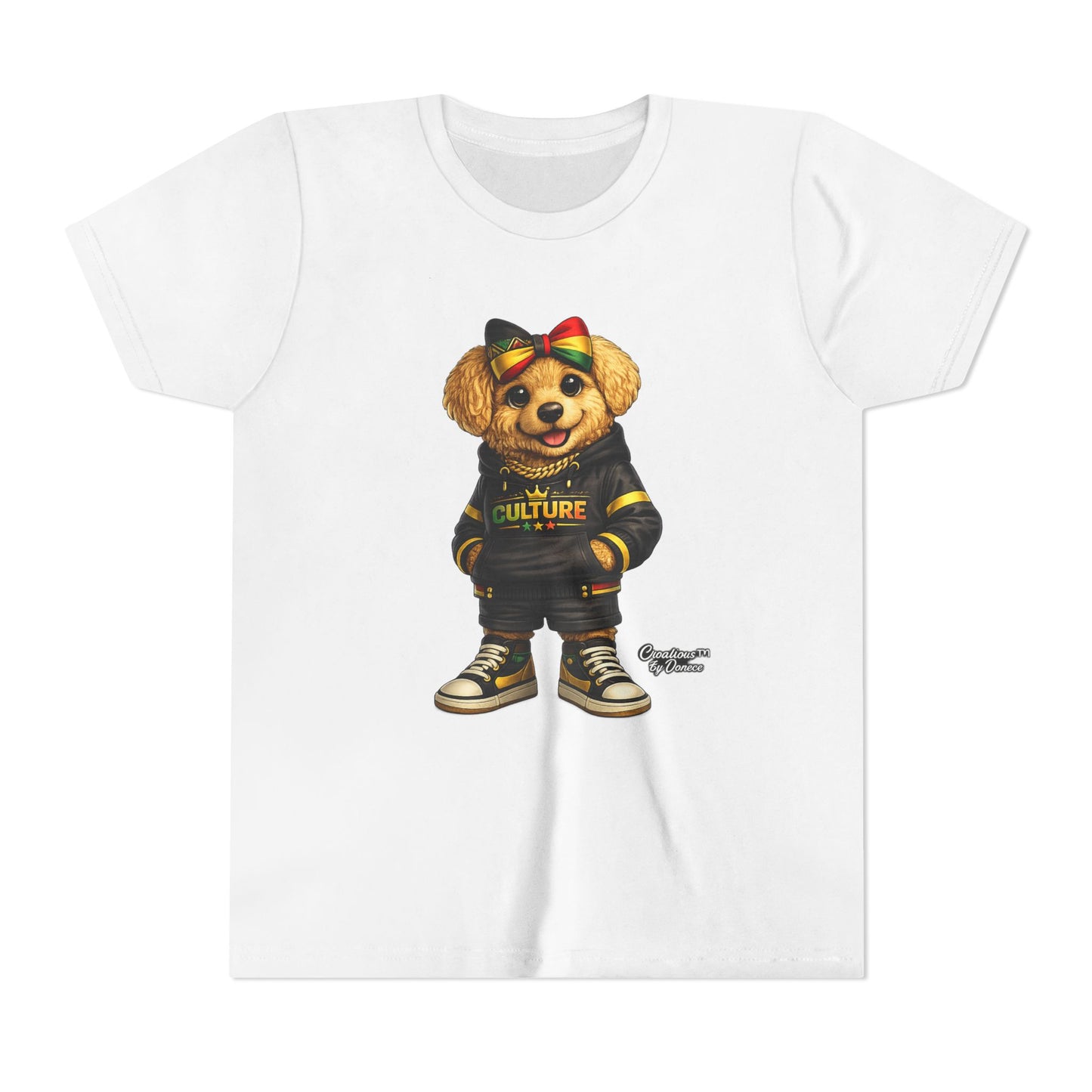 Youth Tee — Cute Rasta Bear "Culture" Graphic Kids T-Shirt