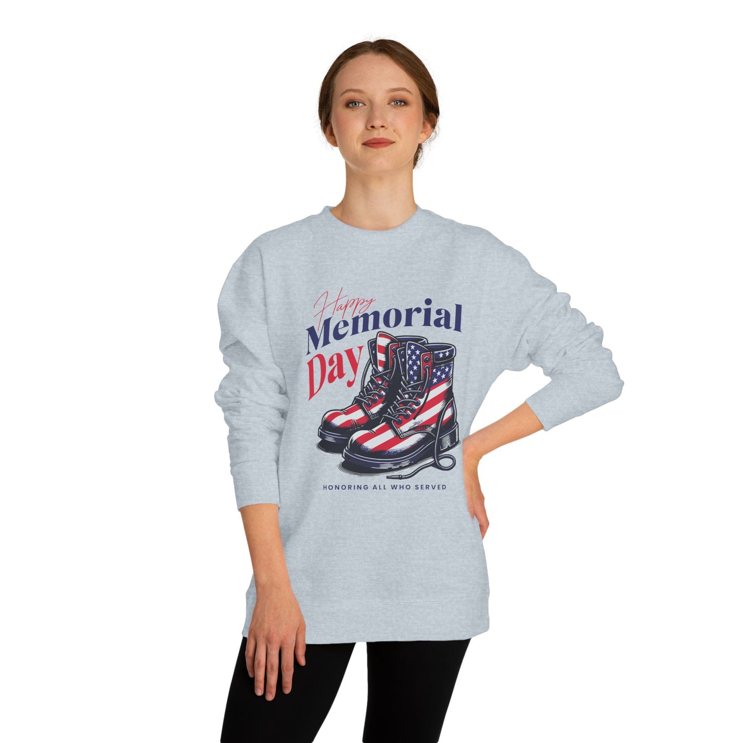 Memorial Day Flag Combat Boots Sweatshirt — Honoring All Who Served