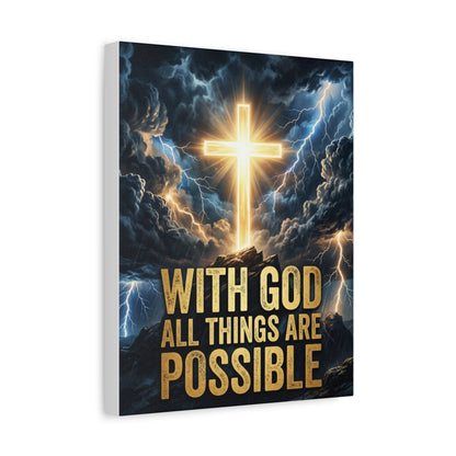 "With God All Things Are Possible" Canvas Wall Art