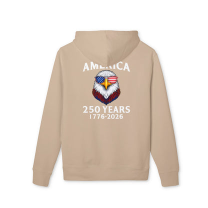 America 250 Years Hoodie — Patriotic Bald Eagle 1776–2026 Commemorative Sweatshirt