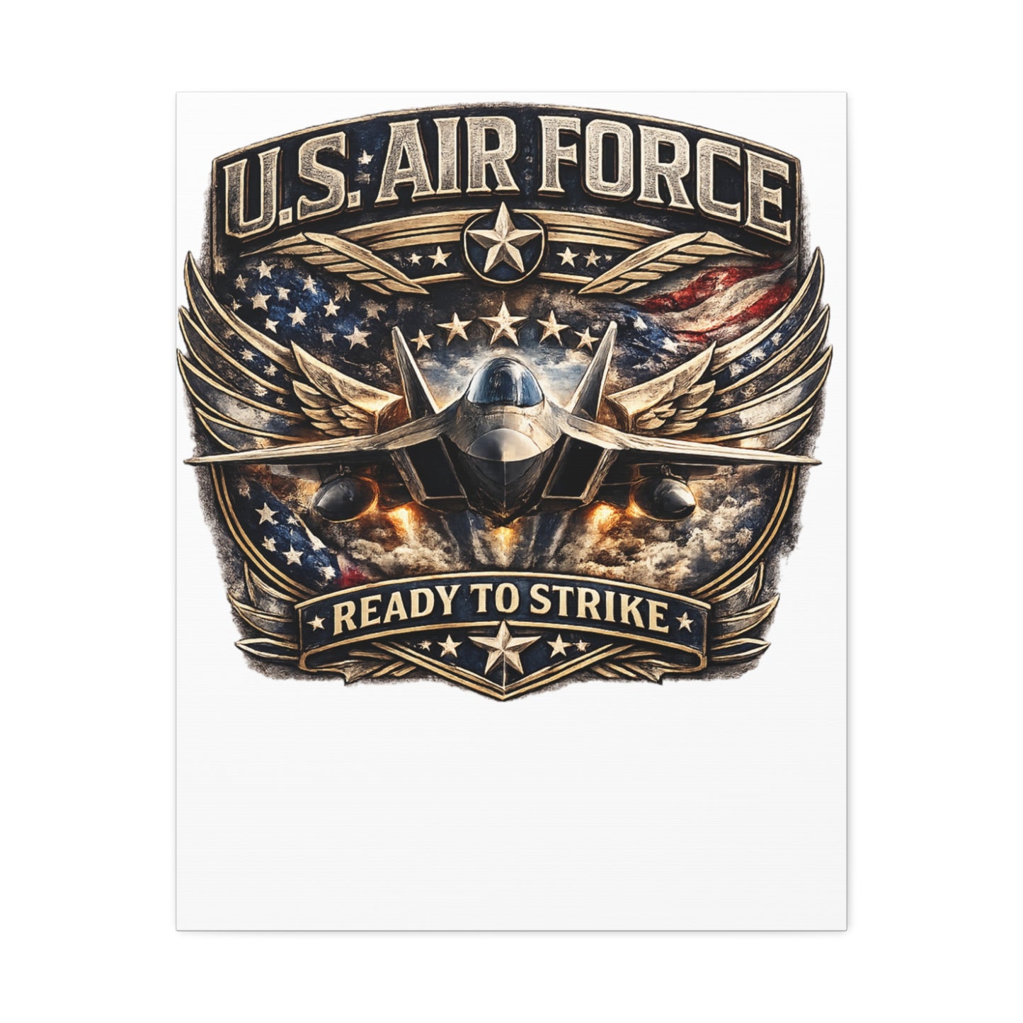 Stretched Canvas - U.S. Air Force "Ready to Strike" Fighter Jet Wall Art