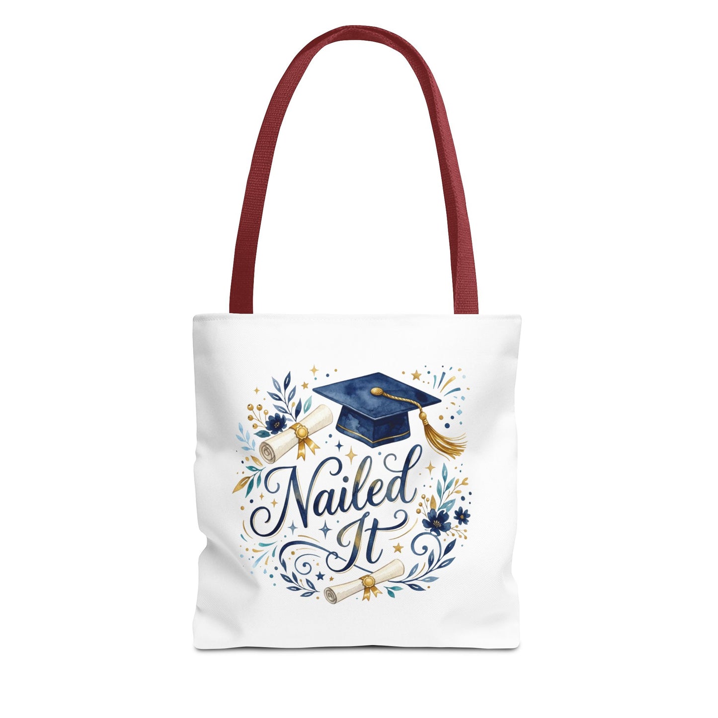 Graduation Tote Bag "Nailed It" – Cap & Diploma Celebration Tote