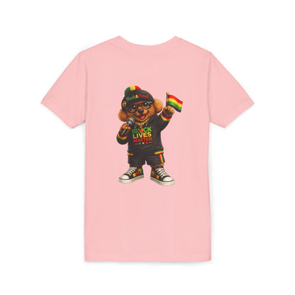 Youth Tee — Kid Bear Black Lives Matter Rasta Flag Shirt