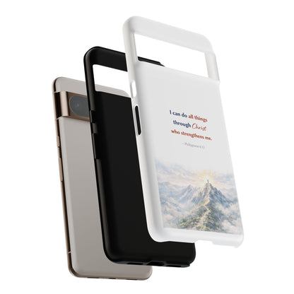 Christian Phone Case – “I Can Do All Things Through Christ” Inspirational Tough Case