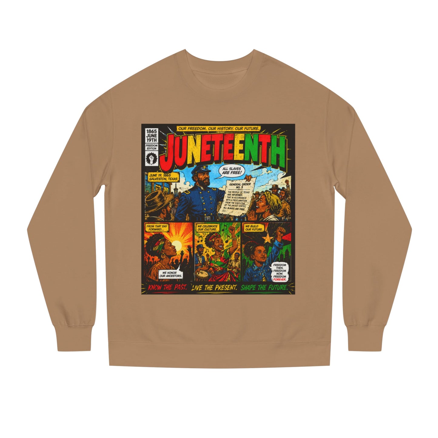 Juneteenth Comic Sweatshirt — Juneteenth Celebration Graphic Crewneck
