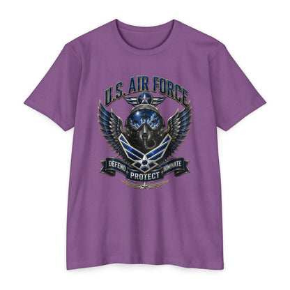 U.S. Air Force Skull Wings T-Shirt — Defend Protect Dominate Military Tee