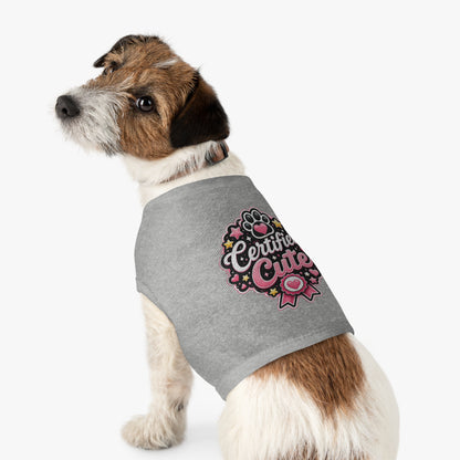 Certified Cute Pet Tank Top — Pink Paw Ribbon Dog Shirt