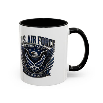 U.S. Air Force Eagle Coffee Mug – "Aim High" Accent Ceramic Mug (11/15oz)