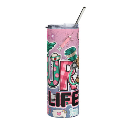 Nurse Life 20oz Stainless Steel Tumbler — Pink Medical Gifts for Nurses
