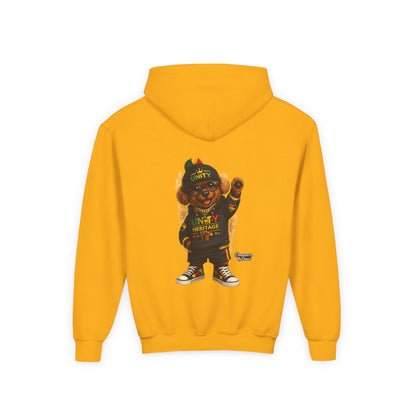 Youth Hoodie — Cool Rasta Bear Graphic Kids Sweatshirt