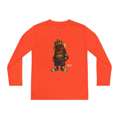 Youth Long Sleeve Tee — 'King' Bear Graphic