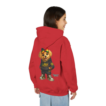 Youth Hoodie — Black Excellence Bear Graphic Sweatshirt (Kids)
