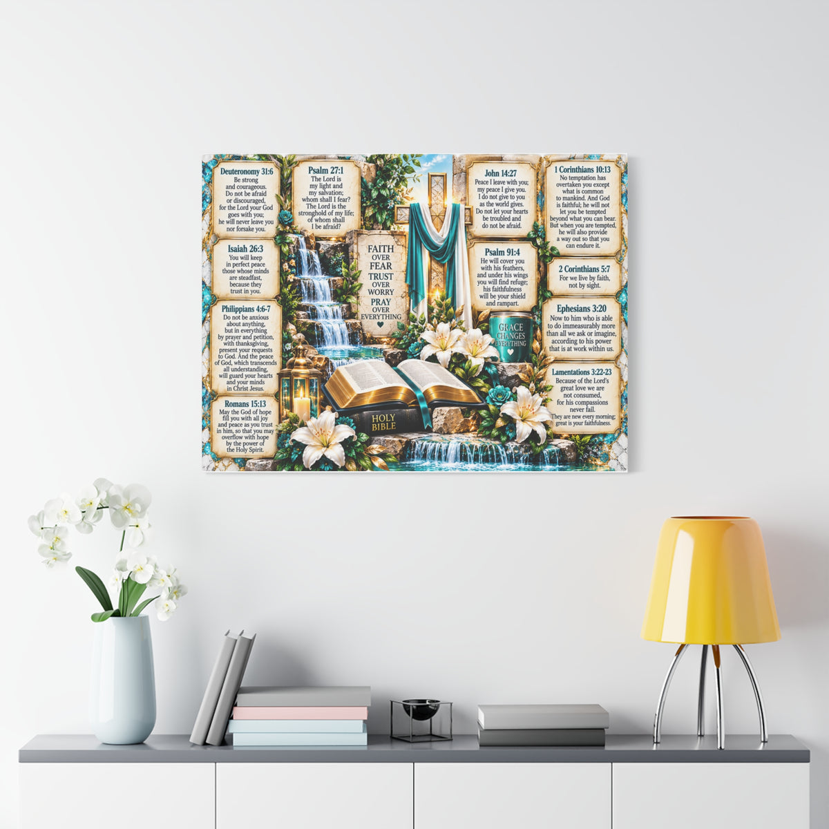 Religious Scripture Canvas — Christian Faith Bible Verse Wall Art