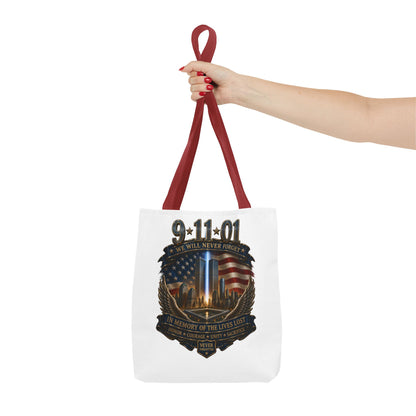 9·11 Memorial Tote Bag — We Will Never Forget Tribute Tote