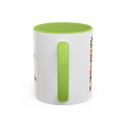 Juneteenth Acronym Accent Coffee Mug – Journey Unity Nation Empowerment (11/15oz)