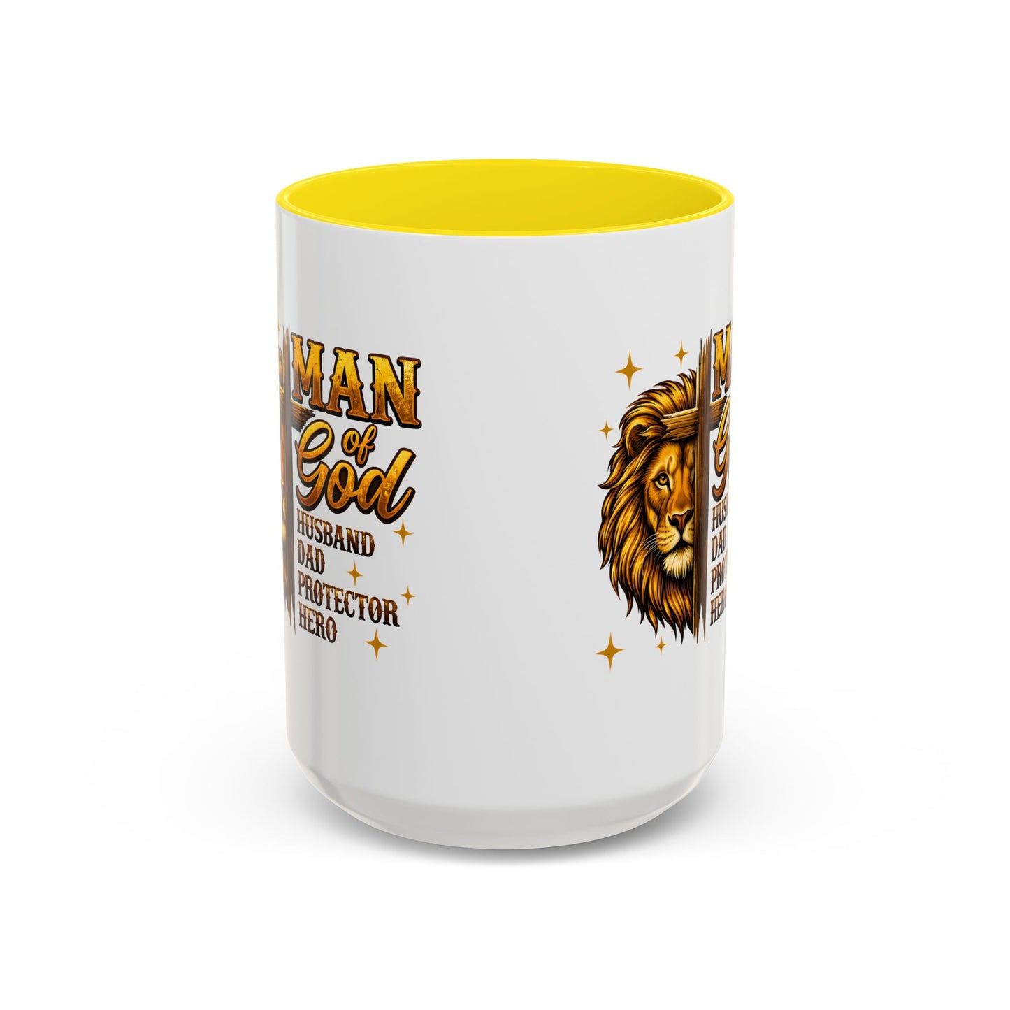 Man of God Lion Coffee Mug — 'Man of God' Religious Gift for Husband, Dad, Protector