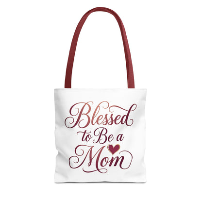 Blessed to Be a Mom Tote Bag – Mother's Day Floral Script Gift
