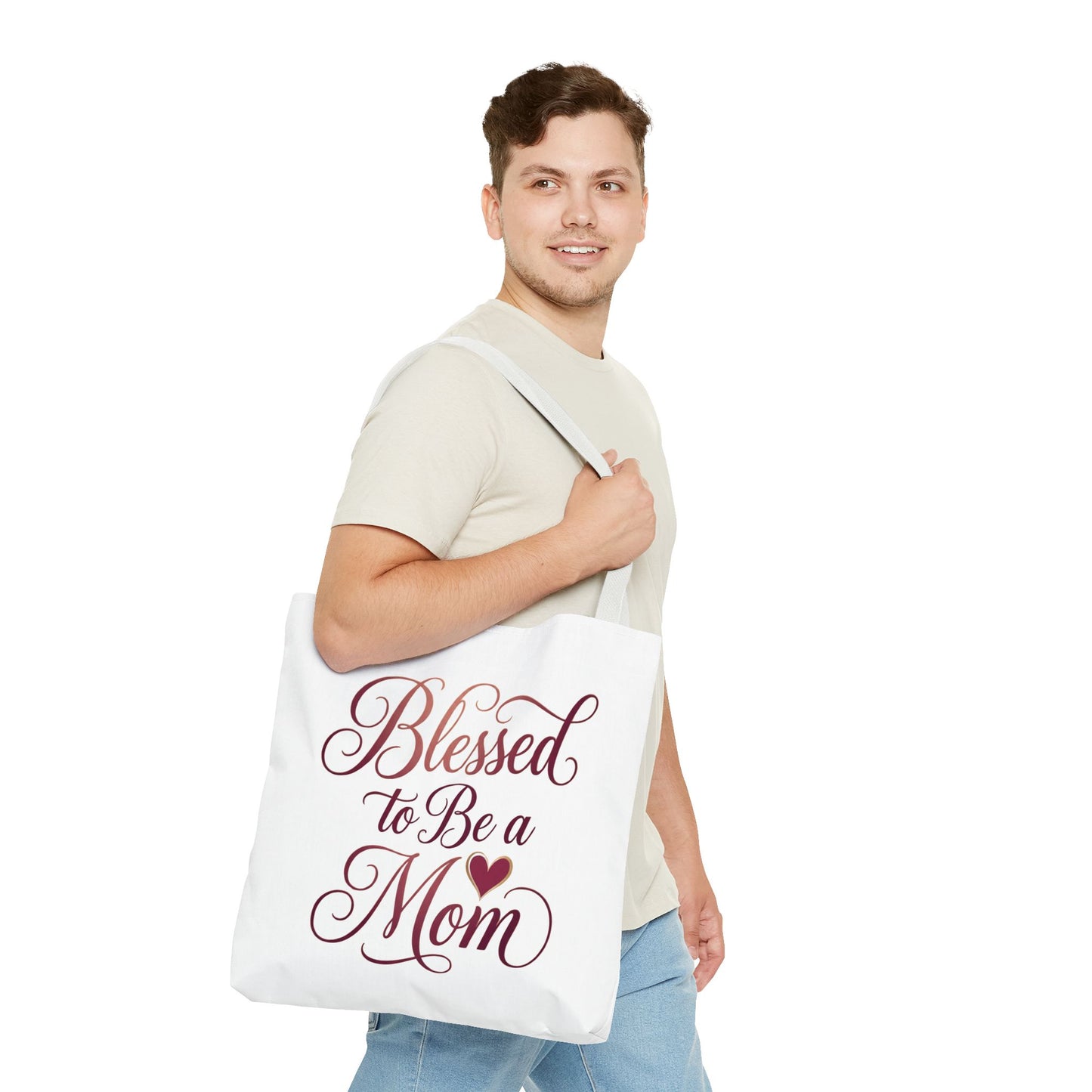 Blessed to Be a Mom Tote Bag – Mother's Day Floral Script Gift