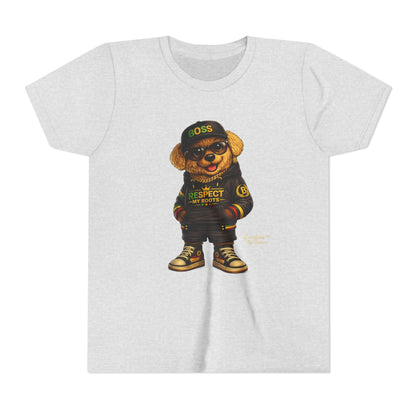 Kids Graphic Tee - 'Respect the Hustle' Teddy Bear Streetwear