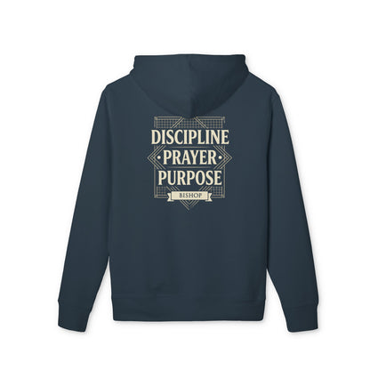 Discipline • Prayer • Purpose Hoodie — Inspirational Faith Graphic Pullover