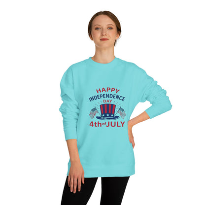 4th of July Sweatshirt – "Happy Independence Day" Patriotic Crewneck