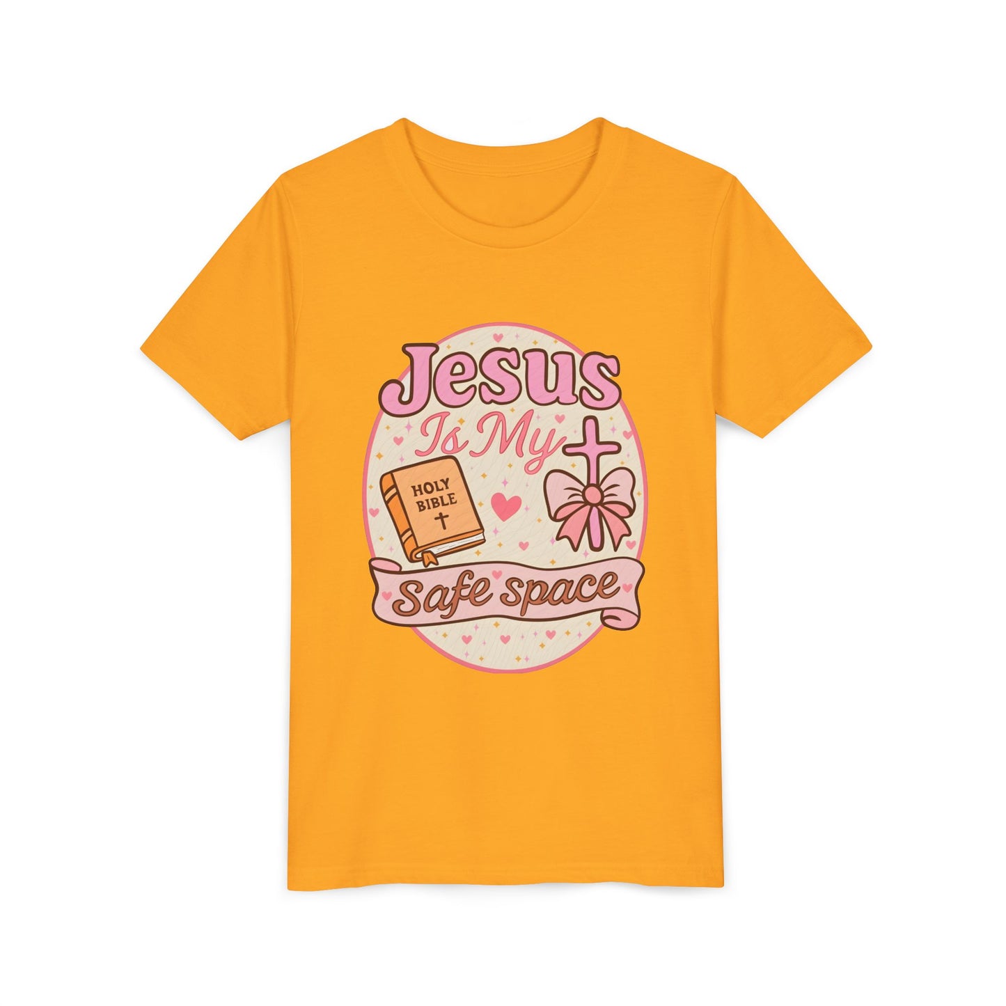 Youth Tee — "Jesus Is My Safe Space" Christian Kids T-Shirt