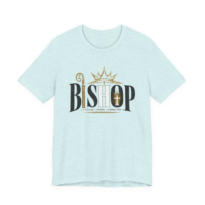 Bishop Graphic Tee — 'BISHOP' Crown & Crosier Church Leadership Shirt
