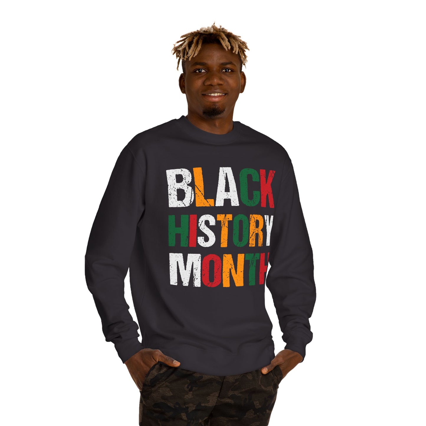 Black History Month Sweatshirt — Bold Retro Block Letter Crewneck