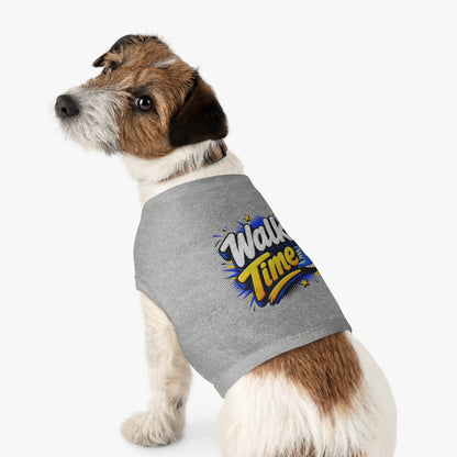 Pet Tank Top — "Walk Time" Graphic Dog Shirt, Walking & Outdoor Dog Apparel