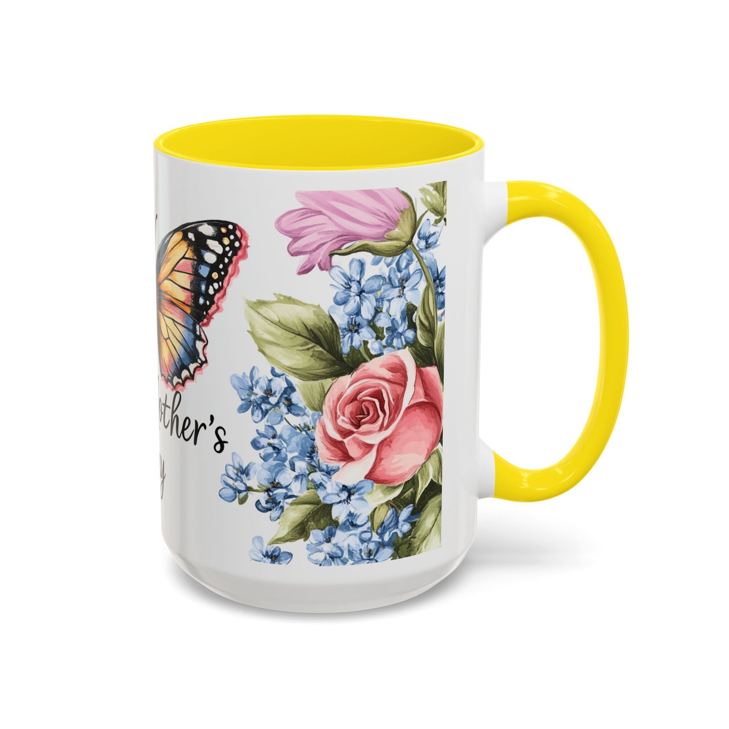 Mother's Day Butterfly Floral Accent Coffee Mug – "Happy Mother's Day"