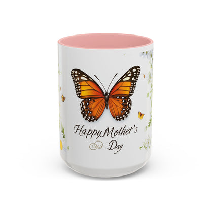 Mother's Day Butterfly Coffee Mug – 'Happy Mother's Day' Floral Accent Mug