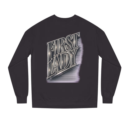 First Lady Graphic Sweatshirt — Retro Metallic Typography Crewneck