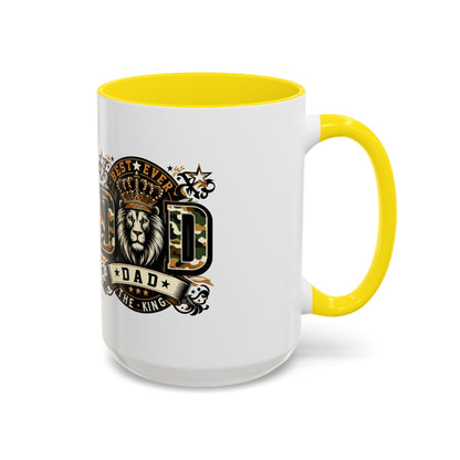 Dad Coffee Mug — "Best Ever Dad" Lion Crest Accent Mug (11/15oz)