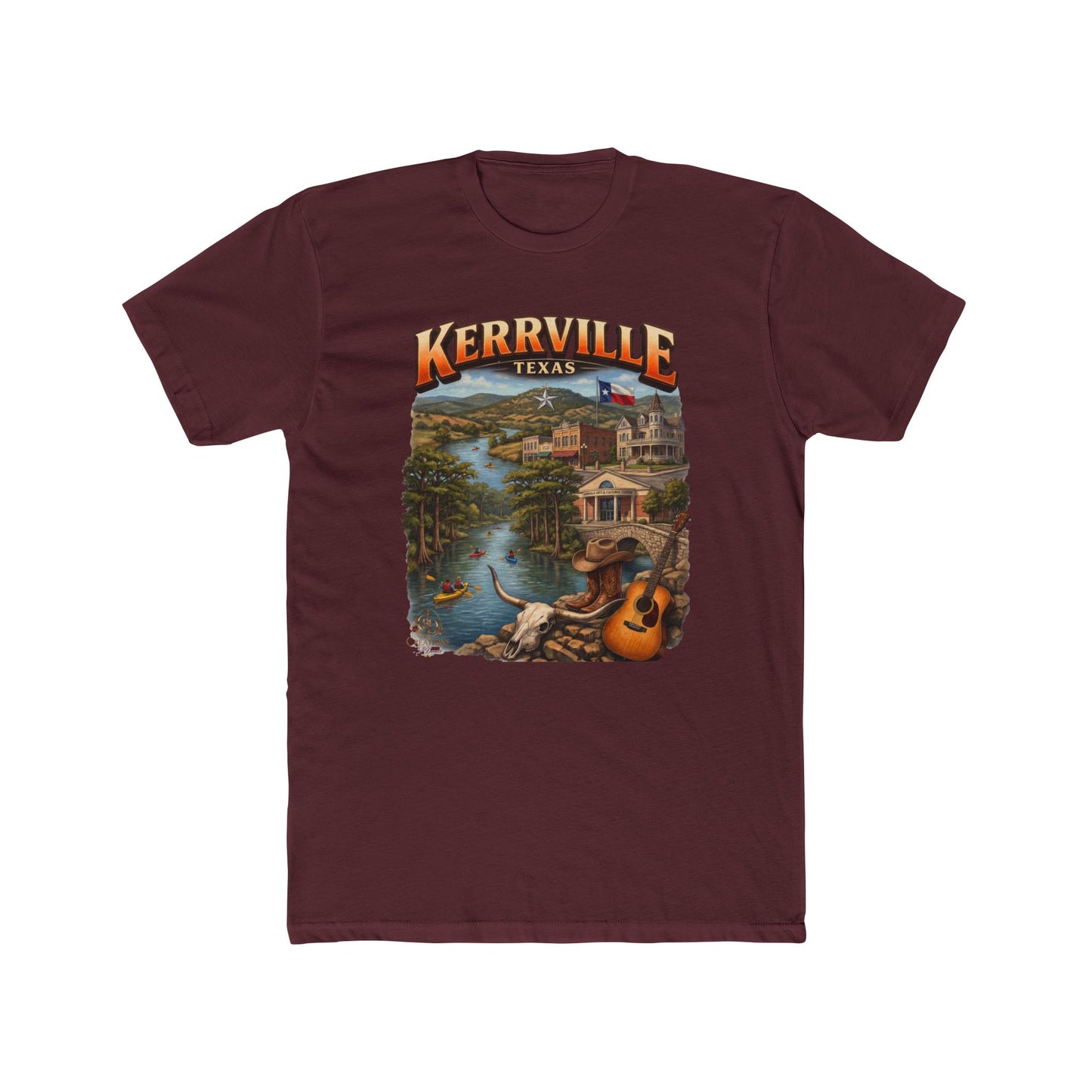 Kerrville Texas Scenic T-Shirt — Riverfront Guitar Vintage Travel Tee