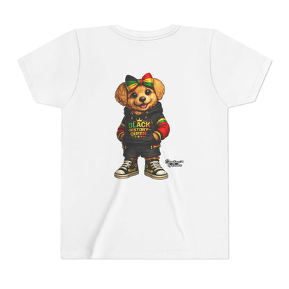 Youth Tee — Black History Queen Bear Graphic T-Shirt