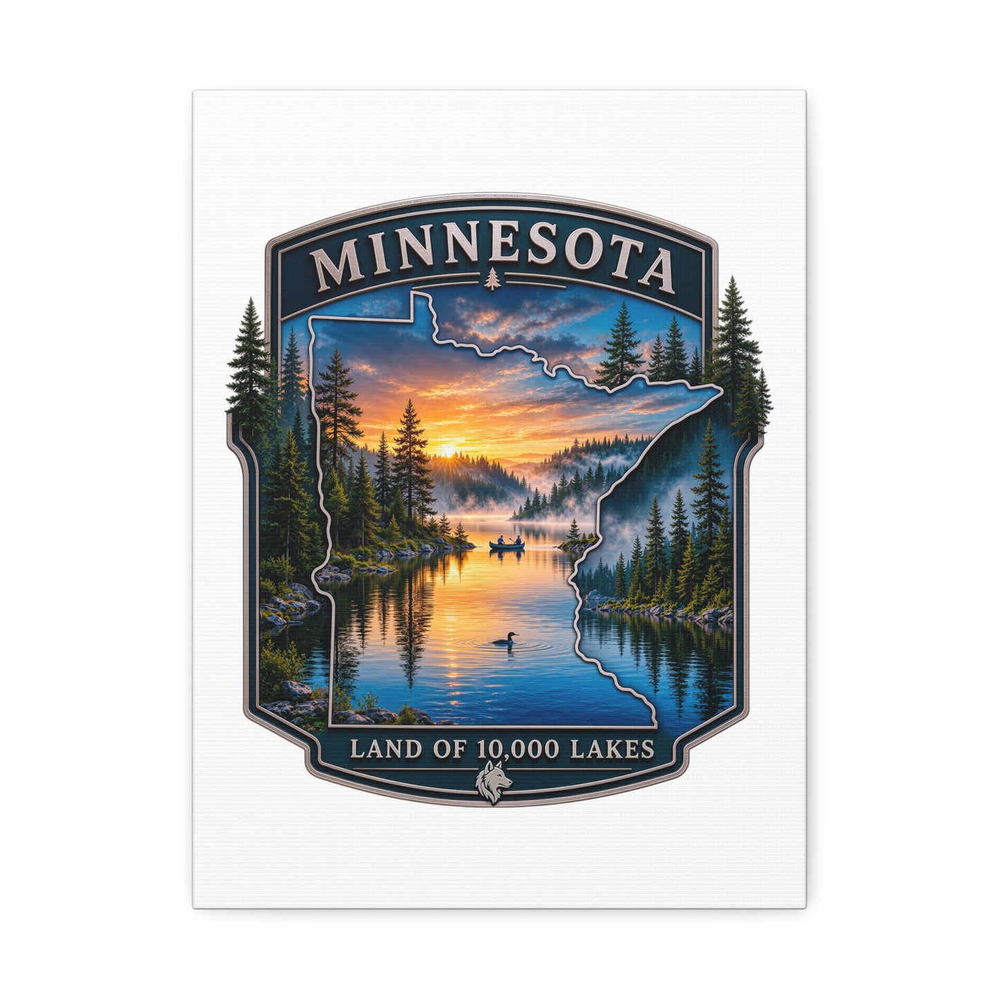 Minnesota Lake Sunset Canvas — “Land of 10,000 Lakes” Wall Art