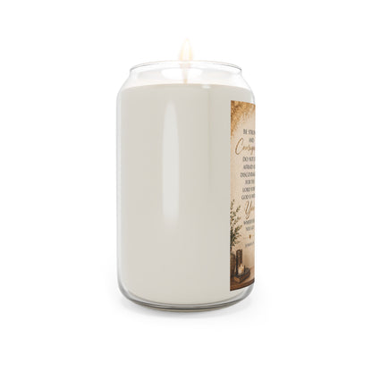 Inspirational Soy Candle 13.75oz — "Be Strong and Courageous" Prayer Candle for Couples