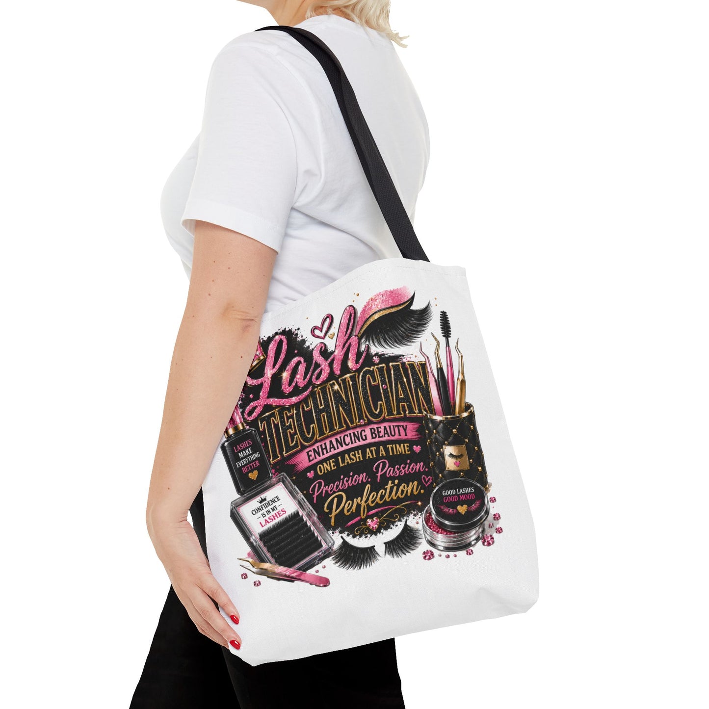 Lash Technician Tote Bag — Glam Beauty Artist Gift, ‘Lash Technician: Enhancing Beauty’ Design