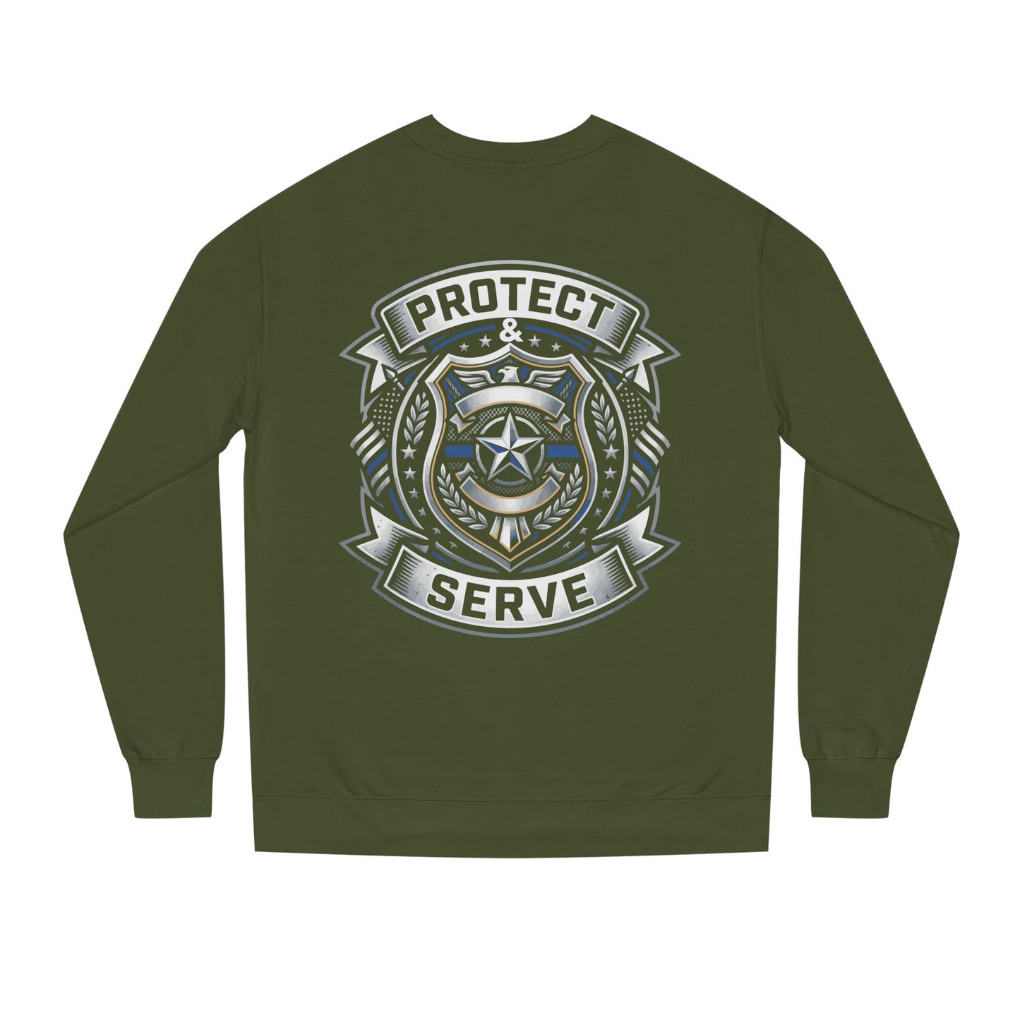 Protect & Serve Sweatshirt — Police Badge Crewneck