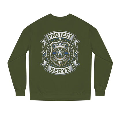 Protect & Serve Sweatshirt — Police Badge Crewneck