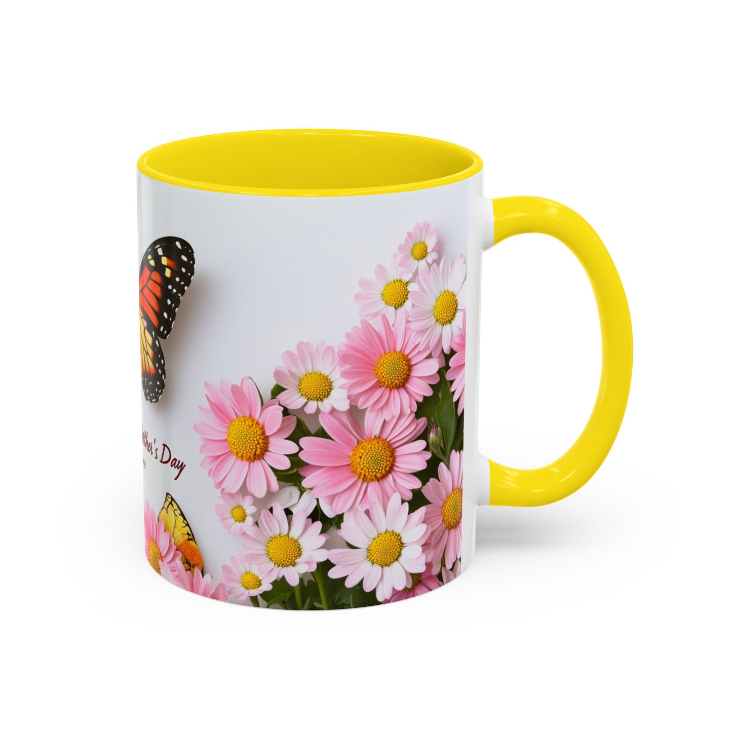 Mother's Day Butterfly Coffee Mug — "Happy Mother's Day" Floral 11/15oz Accent Mug