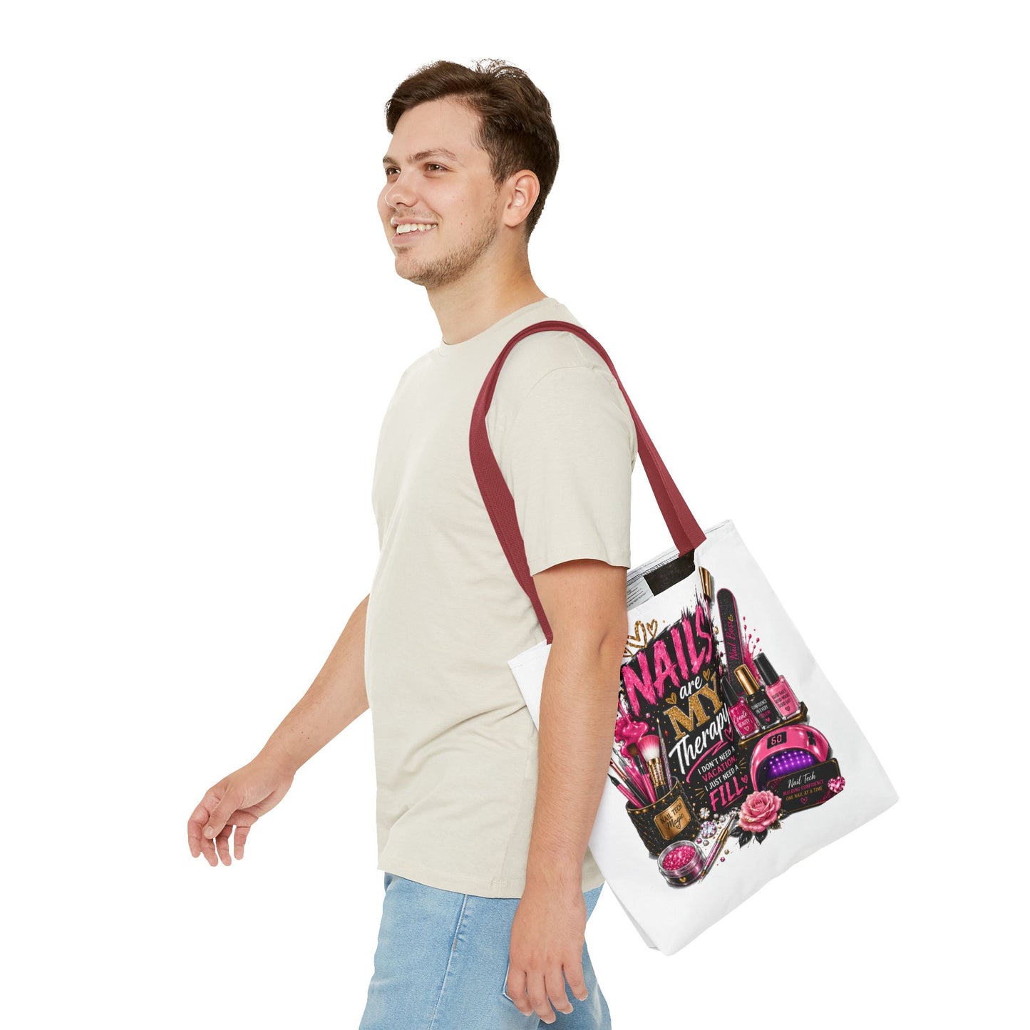 Nails Are My Therapy Tote Bag — Nail Tech Cosmetic Makeup Salon Gift