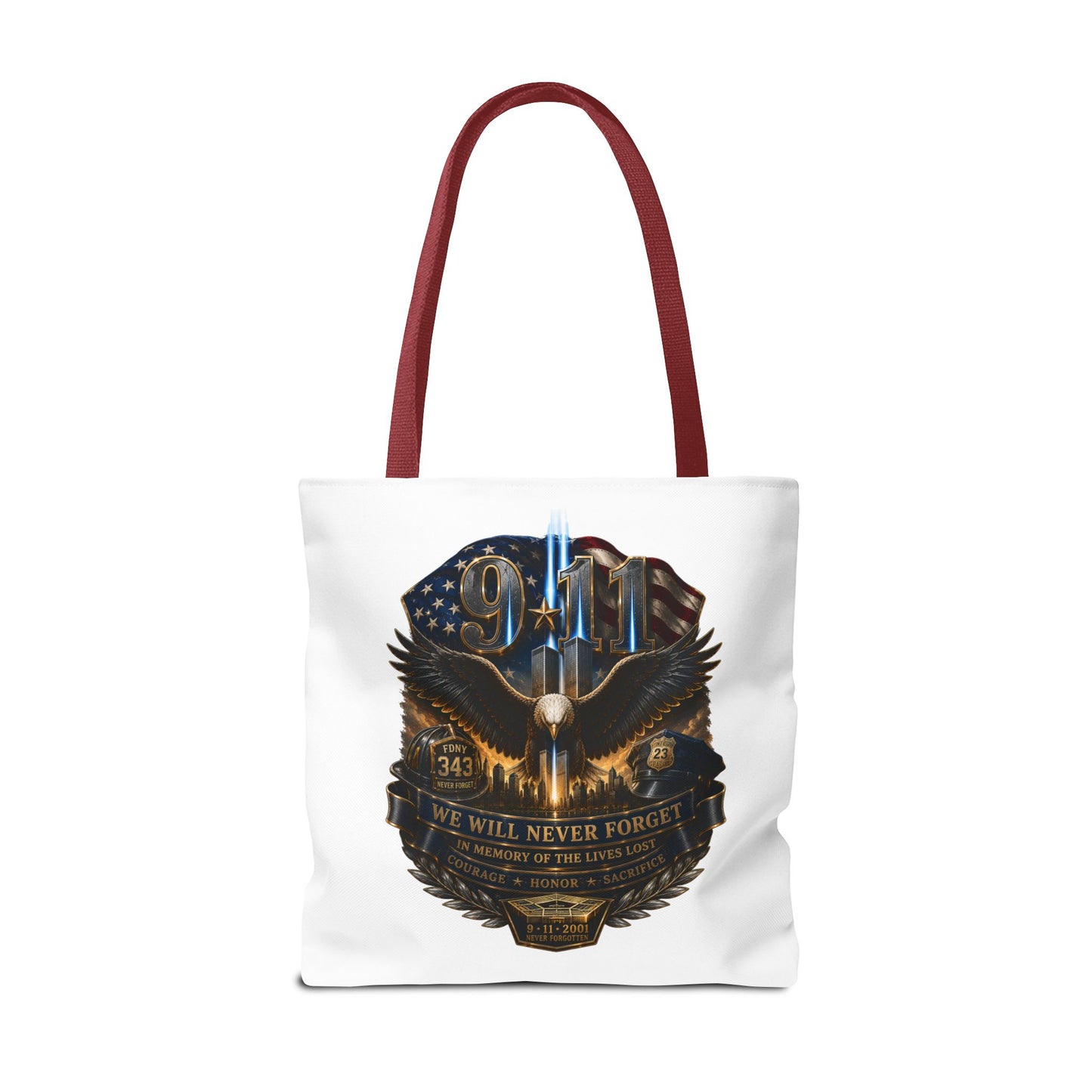 9/11 Memorial Eagle Tote Bag – Never Forget Tribute Tote