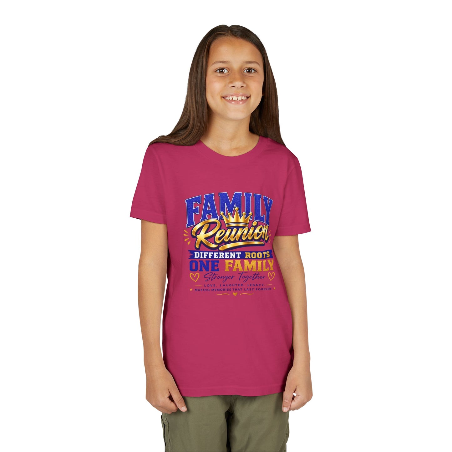 Family Reunion Youth Tee - "Different Roots One Family" Kid's Short Sleeve Shirt
