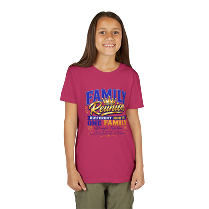Family Reunion Youth Tee - "Different Roots One Family" Kid's Short Sleeve Shirt